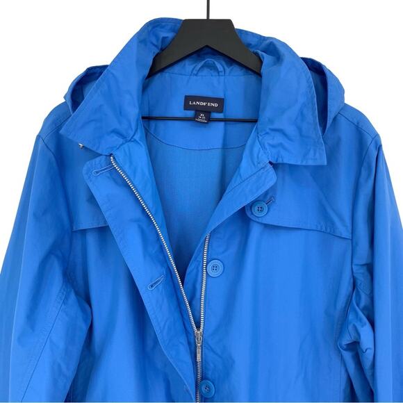 LANDS' END Nylon Utility Jacket Cerulean Blue XL - Picture 4 of 11